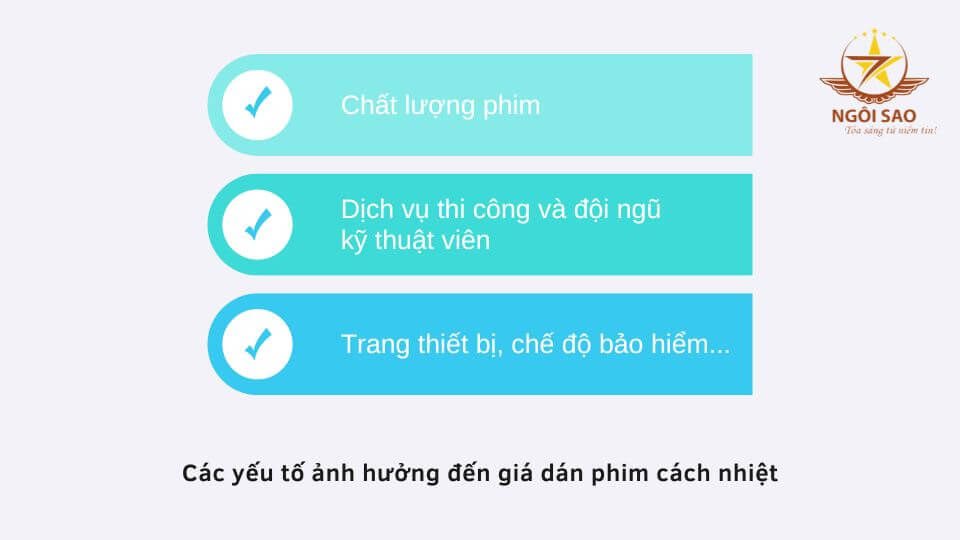 Các yếu tố ảnh hưởng đến giá phim cách nhiệt