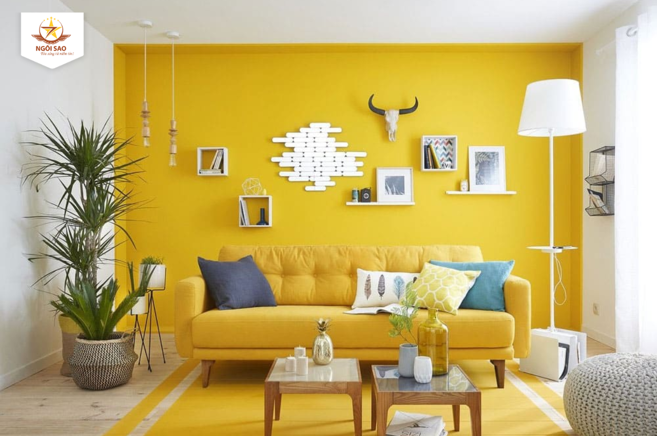 Màu sơn nhà màu vàng được đánh giá là thích hợp nhất cho người mệnh Kim
