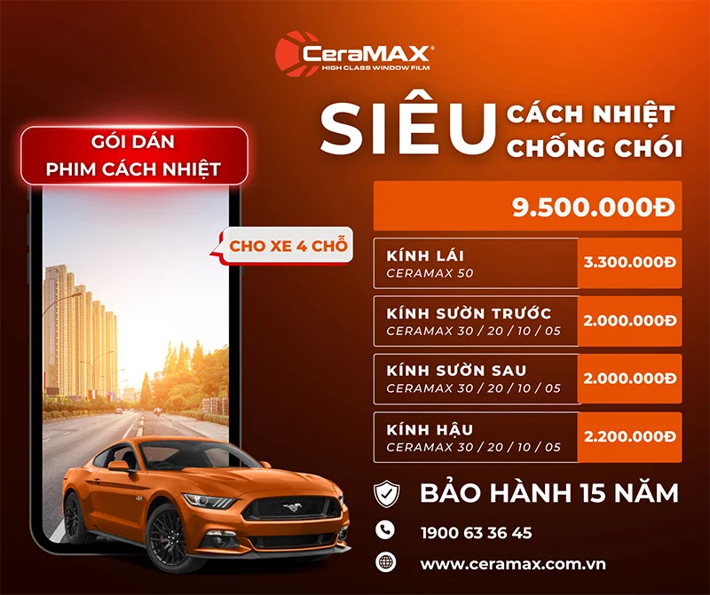 Bảng giá phim cách nhiệt Hàn Quốc CeraMAX