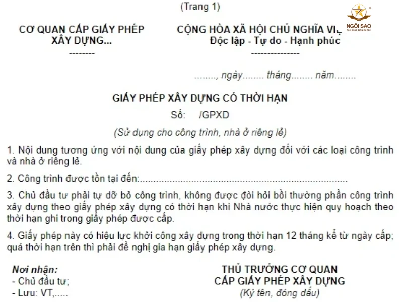 Thủ tục để xin giấy phép xây dựng