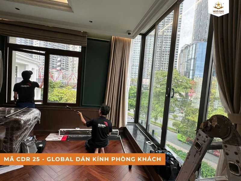 Dán phim cách nhiệt phòng khách Global mã CDR 25