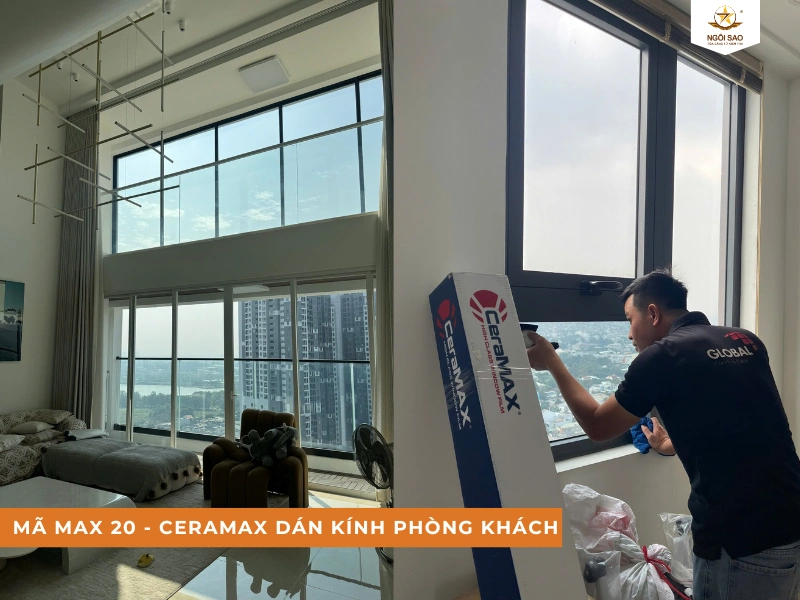Dán phim cách nhiệt phòng khách CeraMAX mã MAX 20
