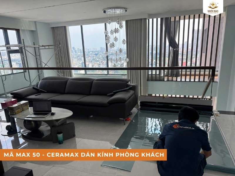 Dán phim cách nhiệt phòng khách CeraMAX mã MAX 50