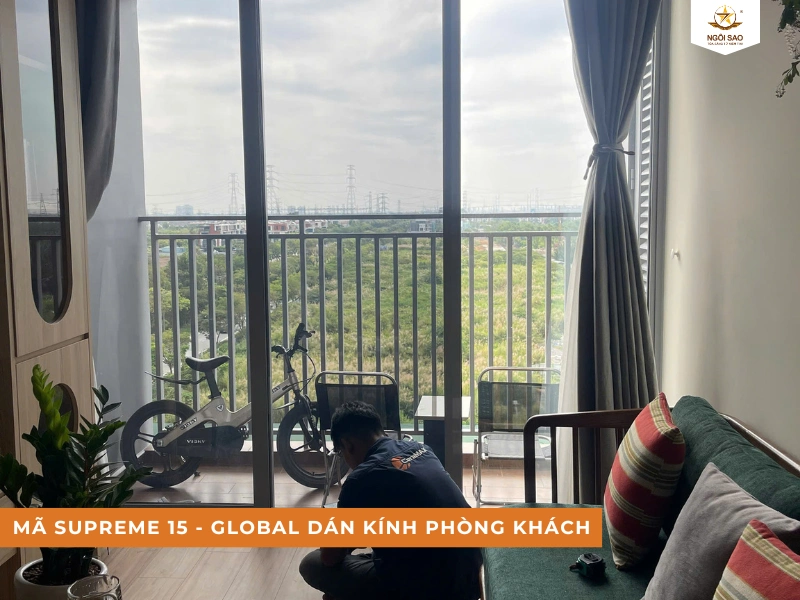 Dán phim cách nhiệt phòng khách Global mã SUPREME 15