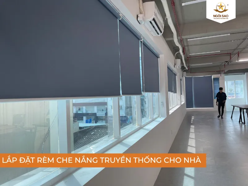 Lắp đặt rèm che truyền thống để cản ánh nắng mặt trời hiệu quả