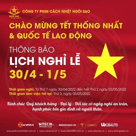 Ngôi Sao thông báo lịch nghỉ lễ 20/4-1/5 năm 2022