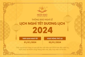 Ngôi Sao thông báo lịch nghỉ Tết dương lịch năm 2024