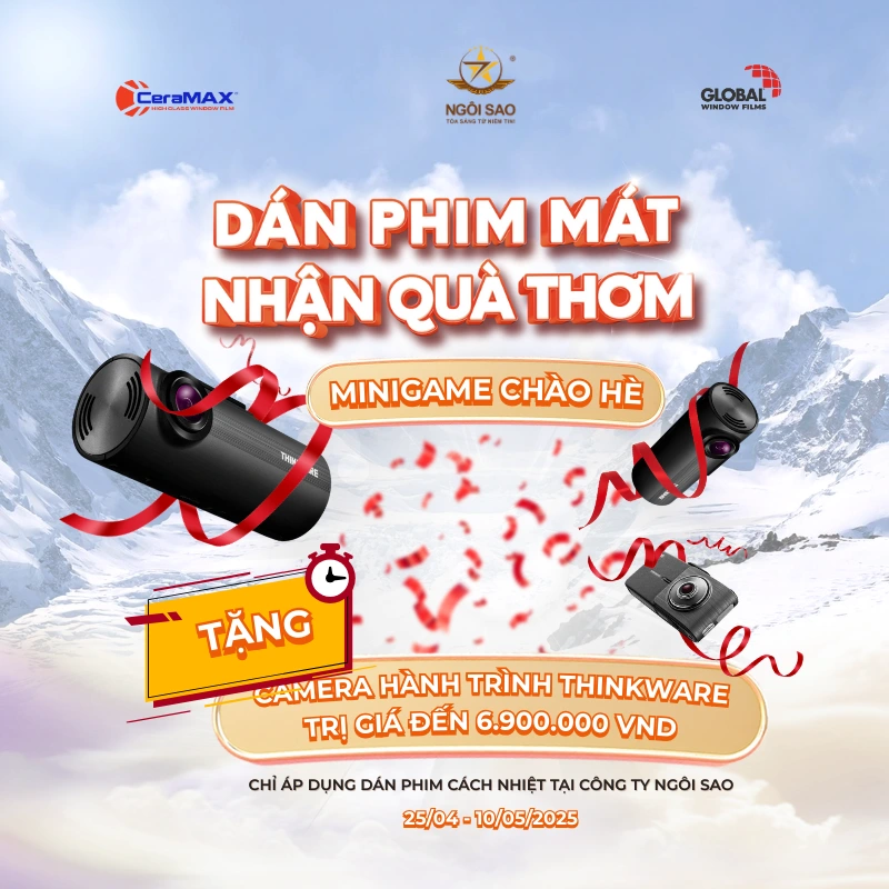 Chương trình mini game dán phim tặng camera hành trình