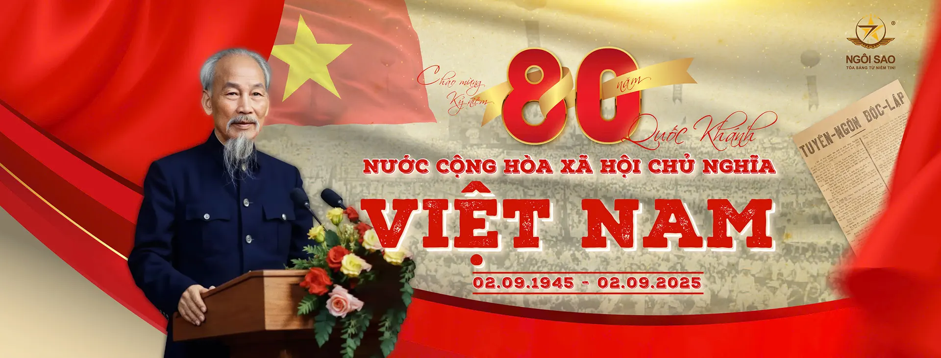 Banner kỷ niệm 80 năm quốc khánh Việt Nam 2025