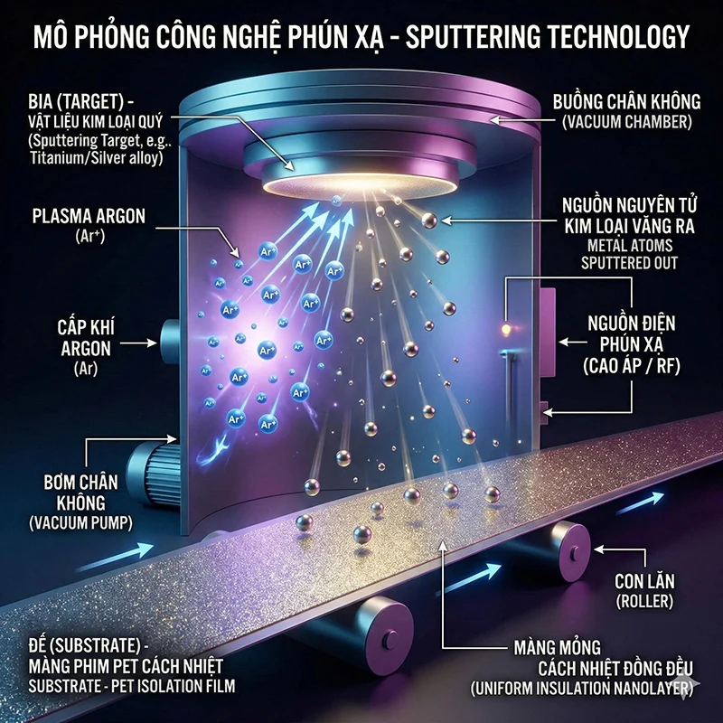Khái niệm công nghệ phún xạ kim loại (Sputtering)