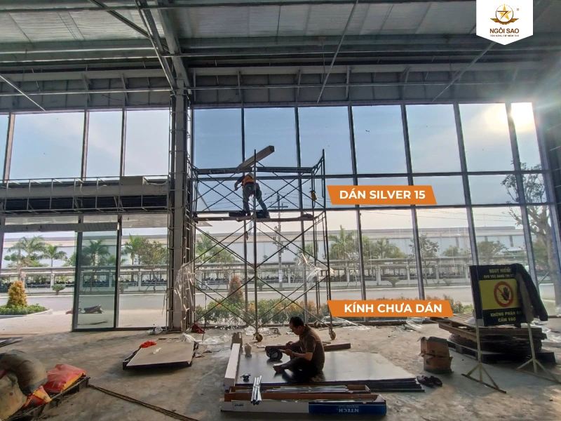 Hình ảnh thực tế mã phim cách nhiệt tráng phủ SILVER 15