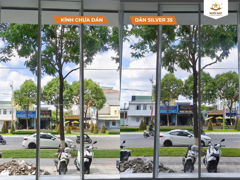 Hình ảnh thực tế mã phim cách nhiệt tráng phủ SILVER 35