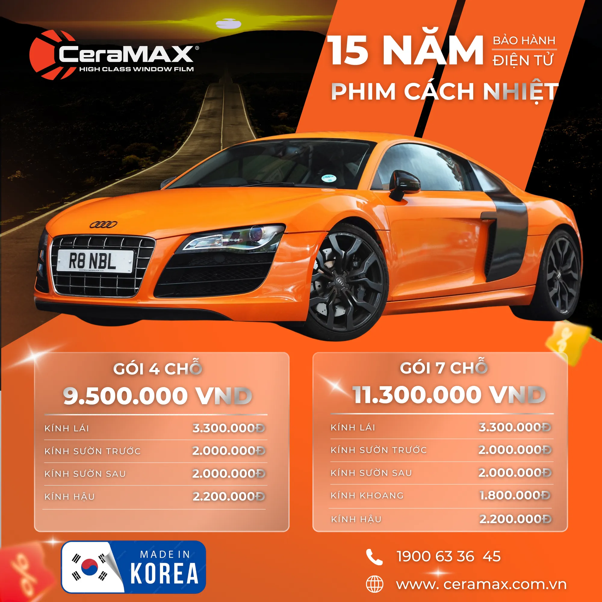 Phim siêu cách nhiệt CeraMAX công nghệ men gốm lựa chọn thượng lưu cho xe gia đình
