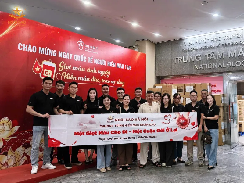 Ngôi Sao Hà Nội tham gia chương trình Hiến máu nhân đạo tại Viện Huyết học - Truyền máu Trung ương