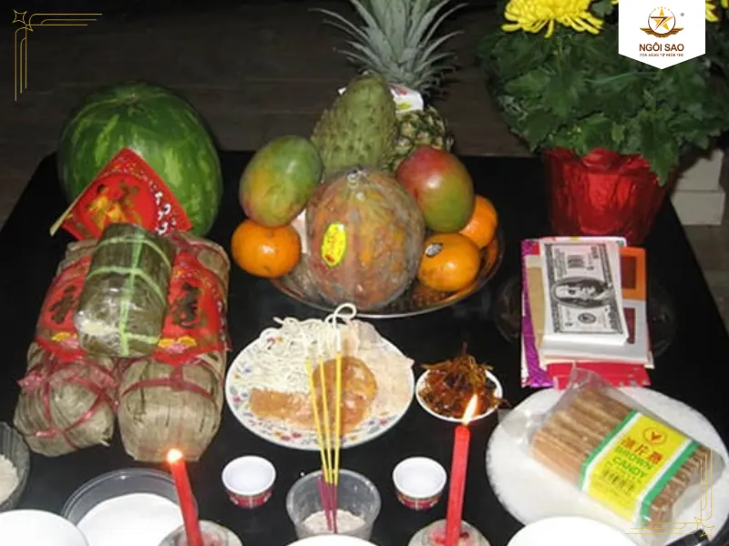 Những vật phẩm bắt buộc phải bày biện trên bàn cúng ngoài trời
