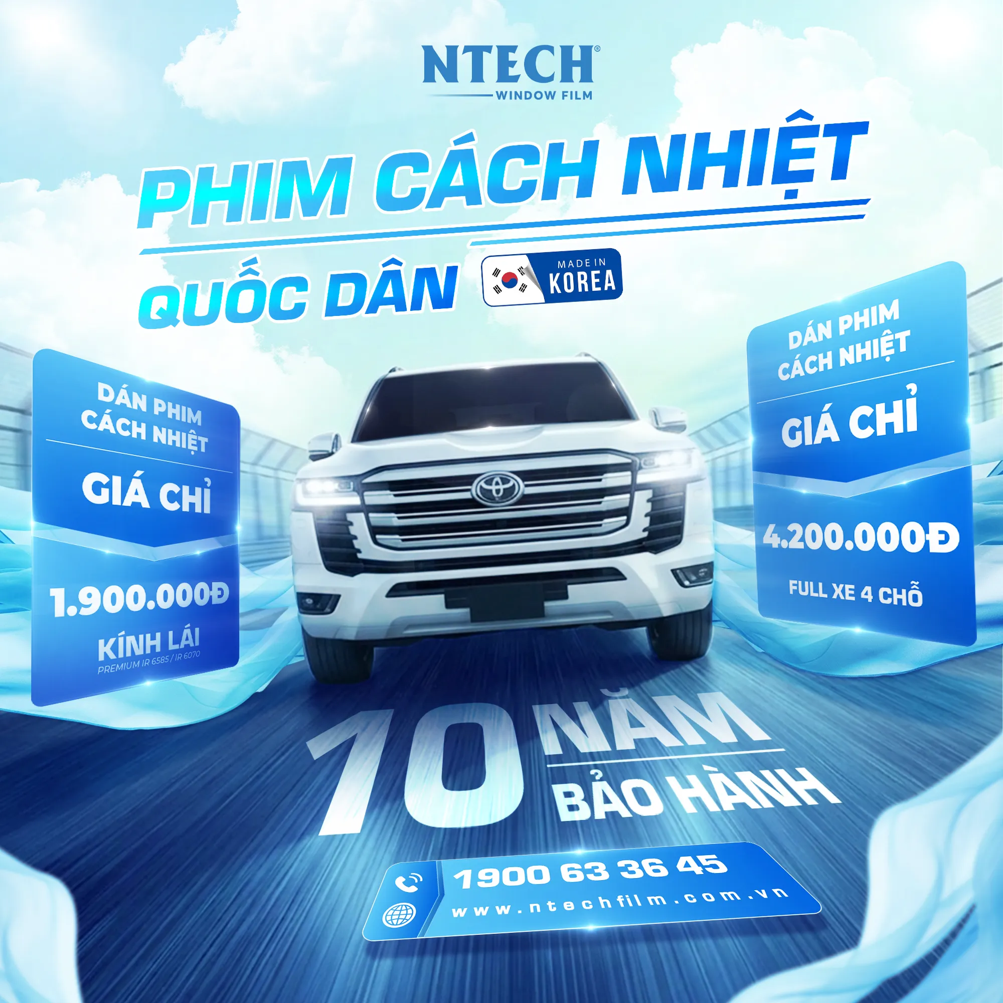 Thương hiệu NTECH (Hàn Quốc) – Phim cách nhiệt quốc dân | Dán phim cách nhiệt ô tô tại Hà Nội | Bảng giá & địa chỉ uy tín 2026