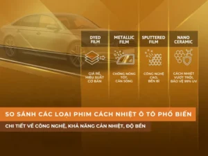 So sánh các loại phim cách nhiệt ô tô phổ biến nhất 2026